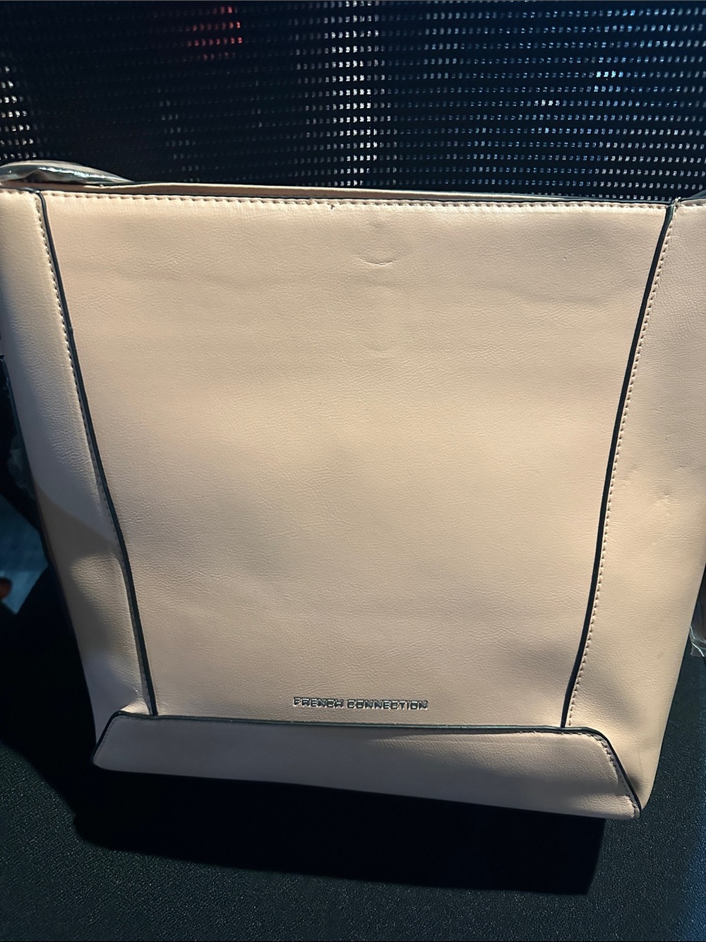 French Connection Light Pink Shoulder Tote with Black Trim - Picture 1 of 1